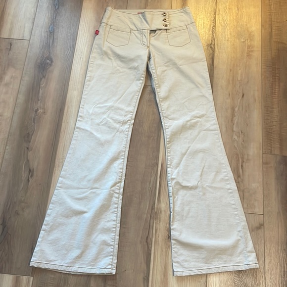 Hot kiss flare khaki pants jeans wide leg trousers size 1 23 - Picture 13 of 13